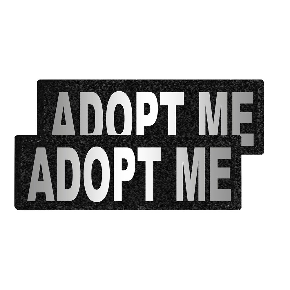 Removable Reflective Patches (Set of 2) "ADOPT ME" Dog Patches Dogline