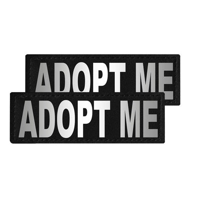 Removable Reflective Patches (Set of 2) "ADOPT ME" Dog Patches Dogline