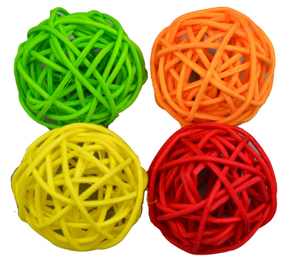Amazing Pet Products Woven Rattan Balls Cat Toys 4pk Cat Toys Chief’s Treats and Pet Supplies
