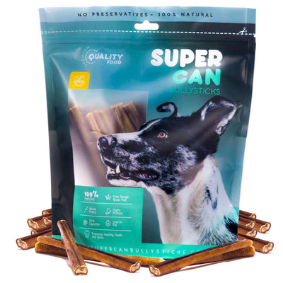 6" Junior Bully Sticks (25 sticks bag) Bully Sticks for Dogs SuperCan Bully Sticks