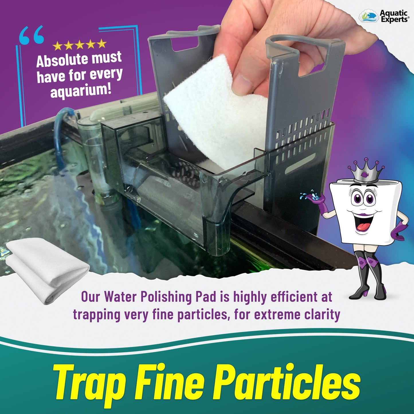 Aquarium Bundle includes Filter First 12" x 72" and Polishing Pad 100 Micron 1 Pack Bundles Aquatic Experts