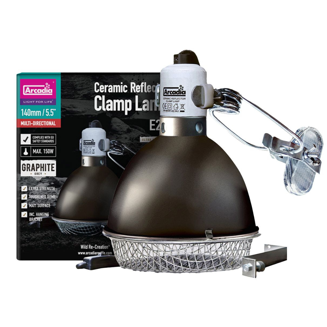Arcadia Ceramic Reflector Clamp Lamp, Graphite 5.5" Heating ReptiChip LLC