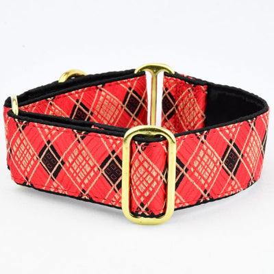 Red Argyle Dog Collar 2 Hounds Design