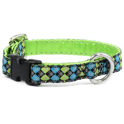 5/8″ Argyle Turquoise and Green Martingale Dog Collar Martingale Dog Collar 2 Hounds Design