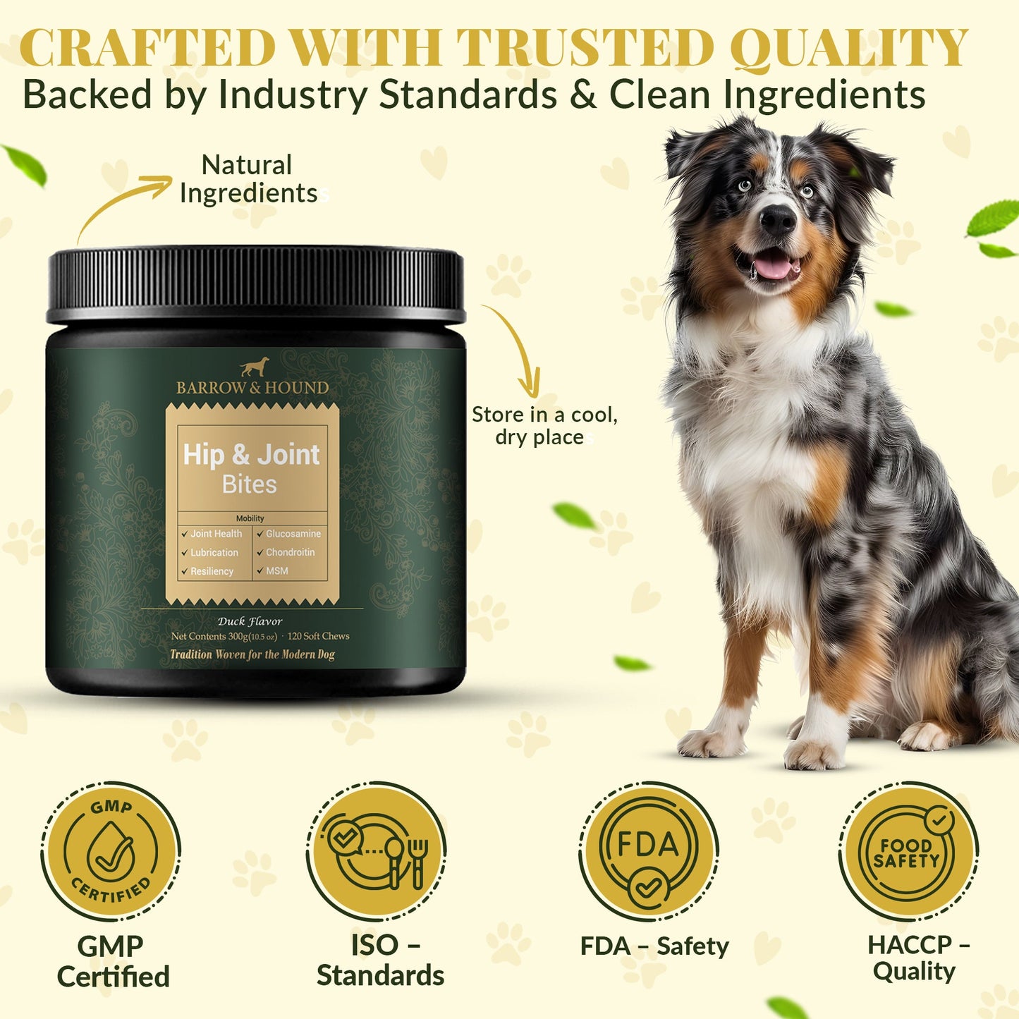 Hip & Joint Supplement for Dogs – Mobility Support for All Breeds Supplements Barrow & Hound