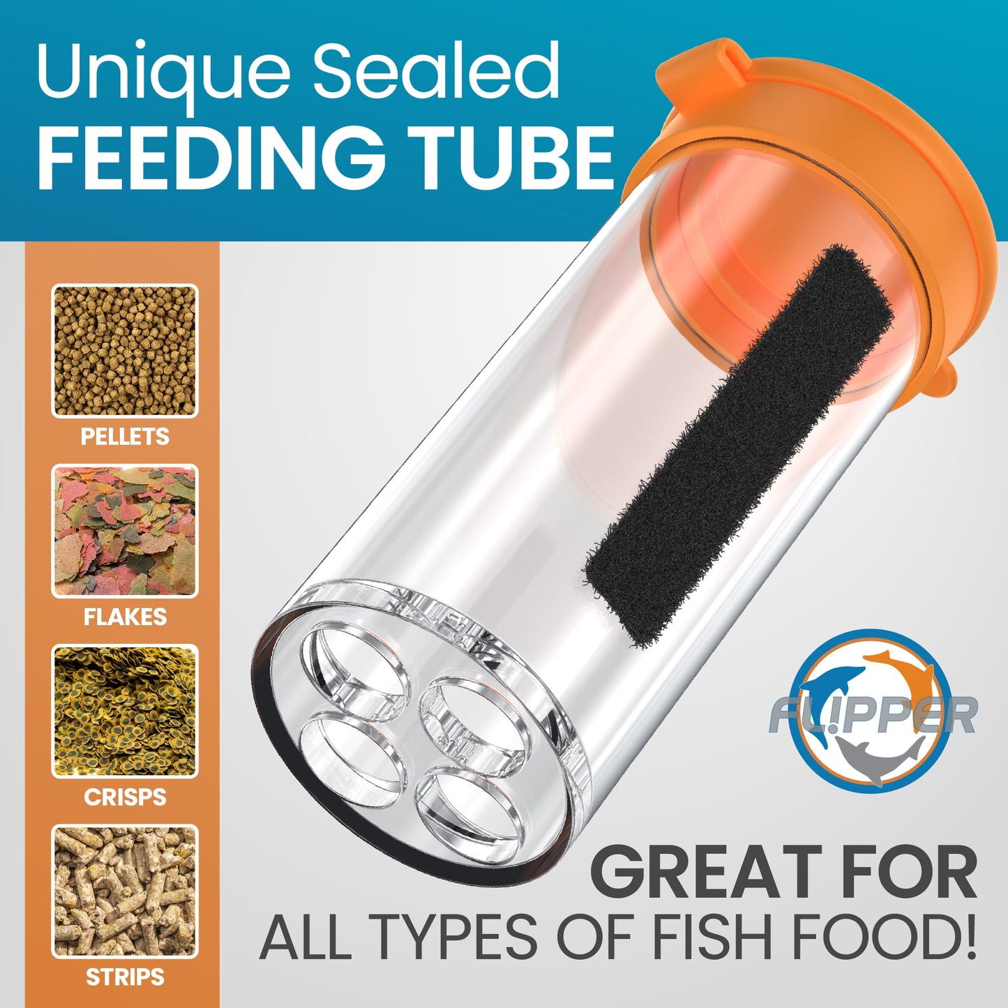 Flipper Feed Aquarium Feeding Kit for Flipper Cleaners Flipper Accessories Flipper Aquarium Products
