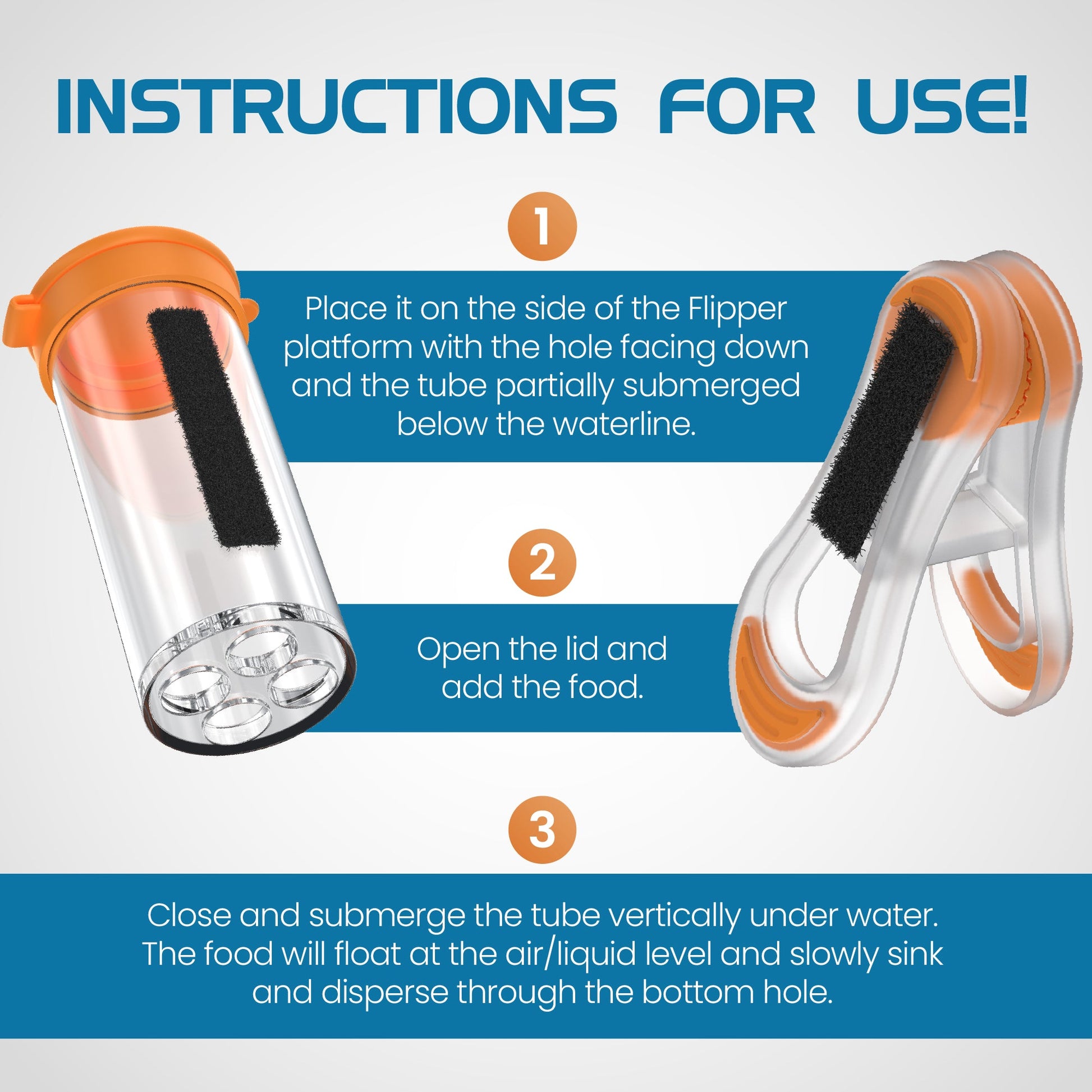 Flipper Feed Aquarium Feeding Kit for Flipper Cleaners Flipper Accessories Flipper Aquarium Products