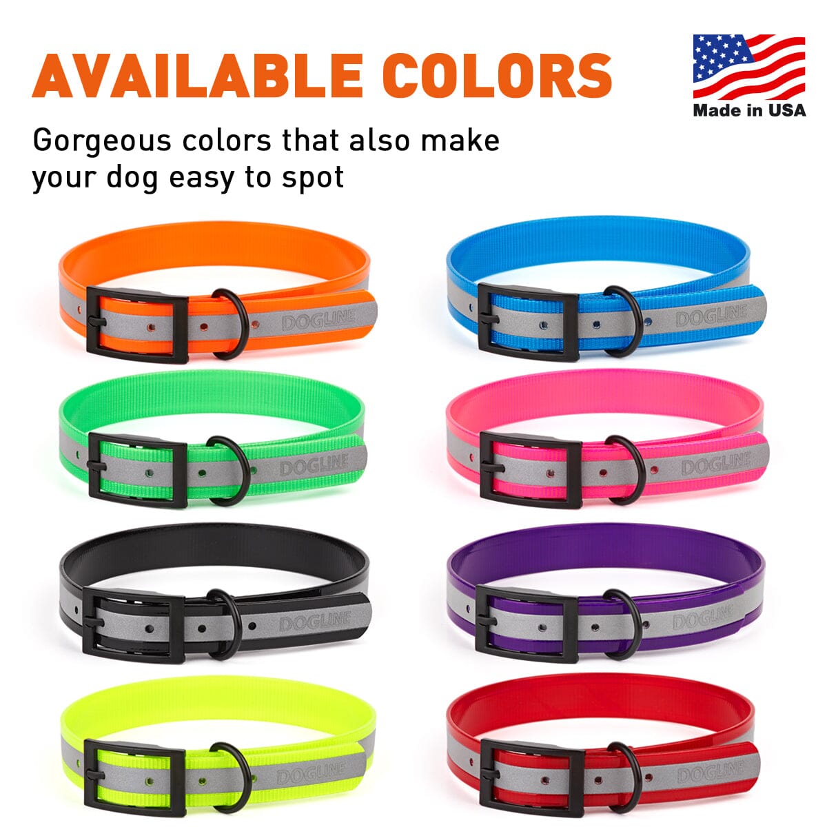 Biothane Translucent Reflective Dog Collar Dog Collar Dogline