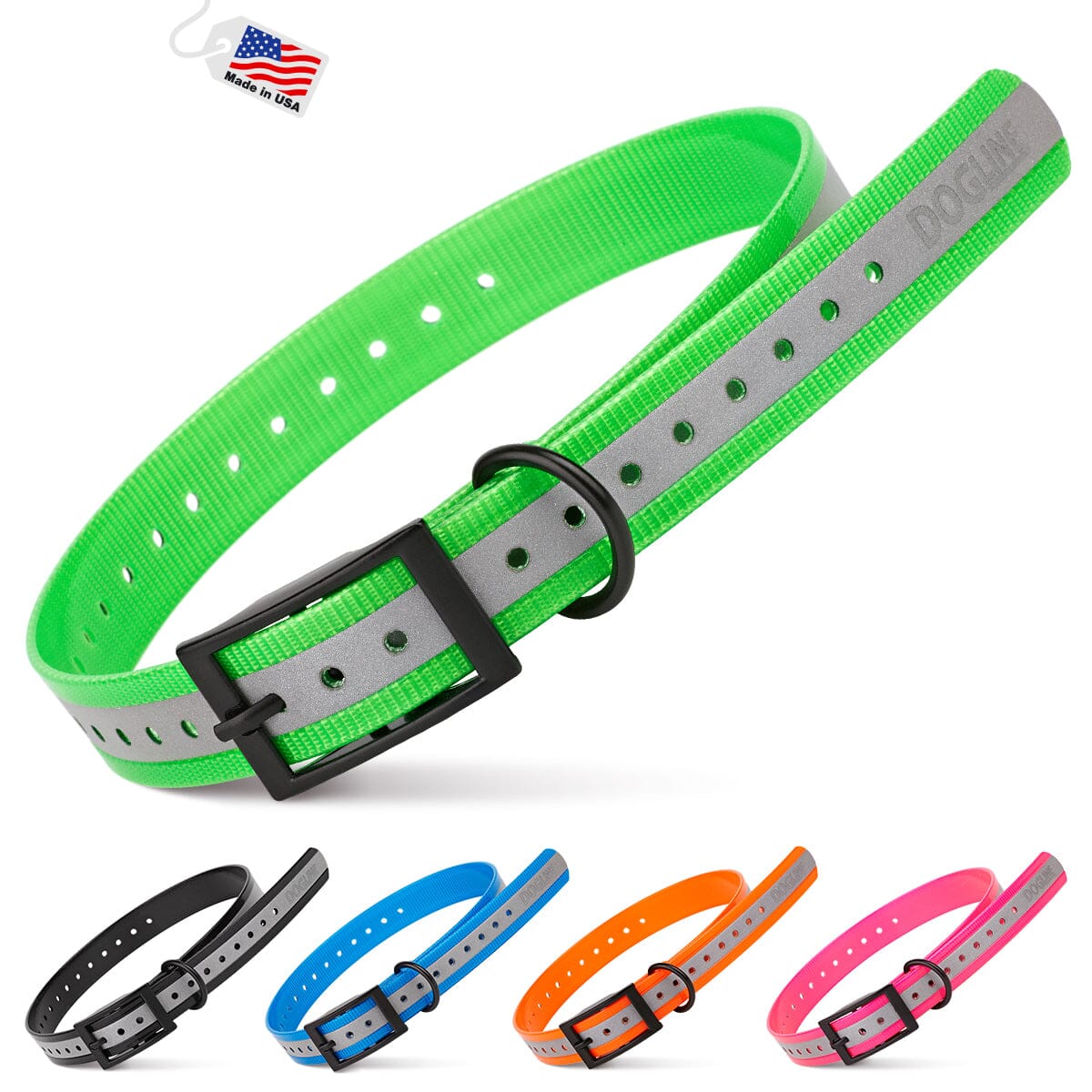 Biothane E-Collar Replacement Reflective Strap Dog Collar Dogline