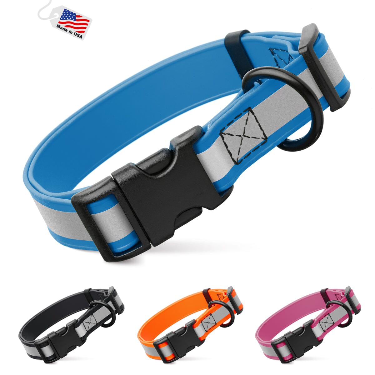 Dogline Biothane Reflective Dog Collar with Quick Release Buckle Dog Collar Dogline