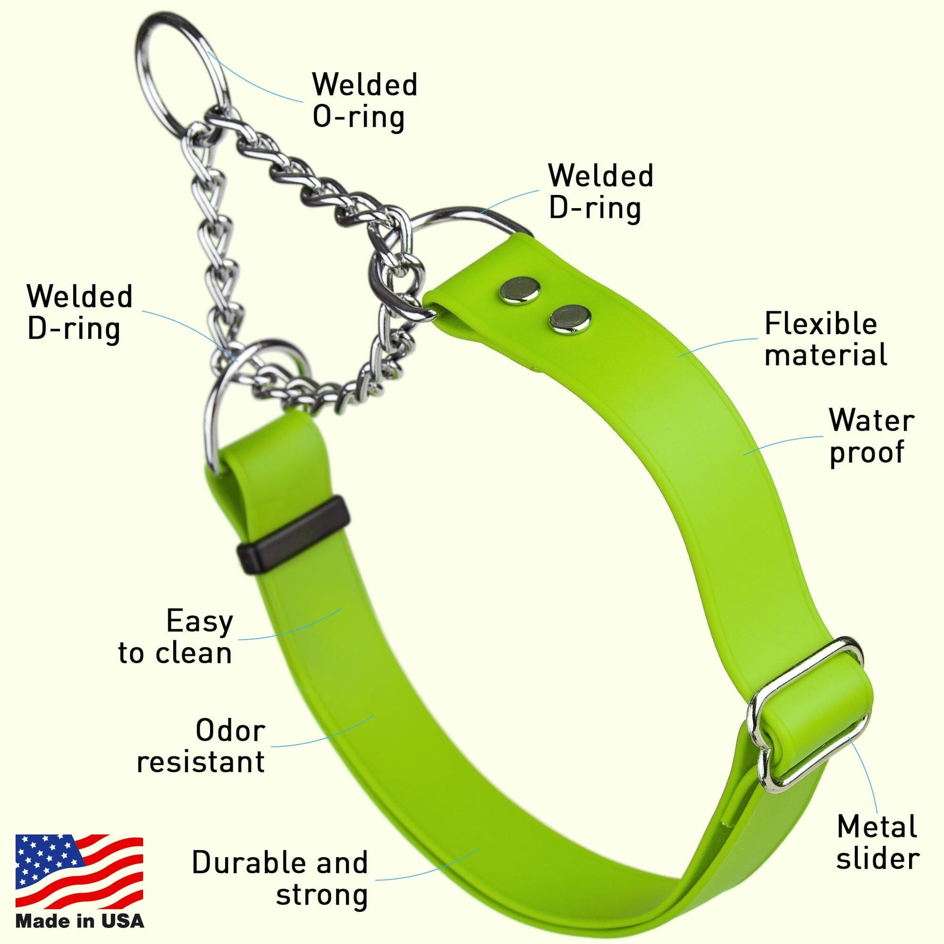 Biothane Adjustable Martingale Collar for Dogs Martingale Dog Collar Dogline