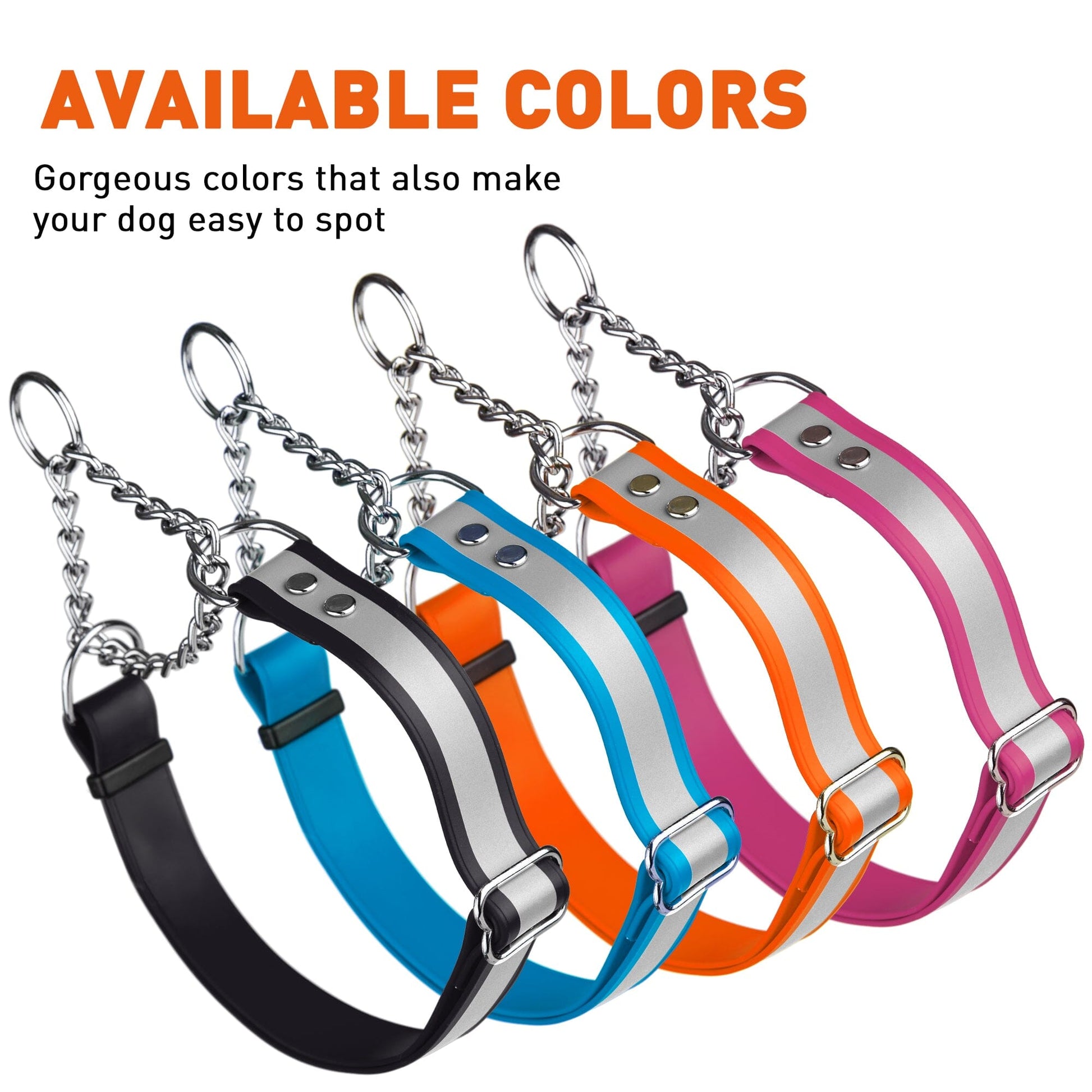 Reflective Biothane Martingale Collar for Dogs Martingale Dog Collar Dogline