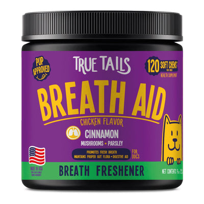 Breath Aid With Cinnamon For Dogs 9oz Jar (120 count) Chicken Dog Soft Chews Dogline