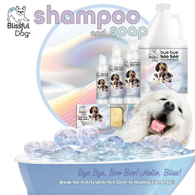 Bye Bye Boo Boo™ Dog Shampoo & Bar Soap 4 OZ BOTTLE BBBB SHAMPOO The Blissful Dog