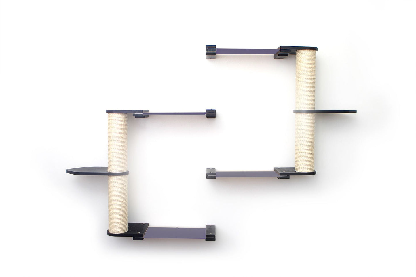 The Catacombs - Cat Tree Scratching Post System Onyx Bamboo Charcoal Gray Canvas 16" Cat Condo Catastrophic Creations