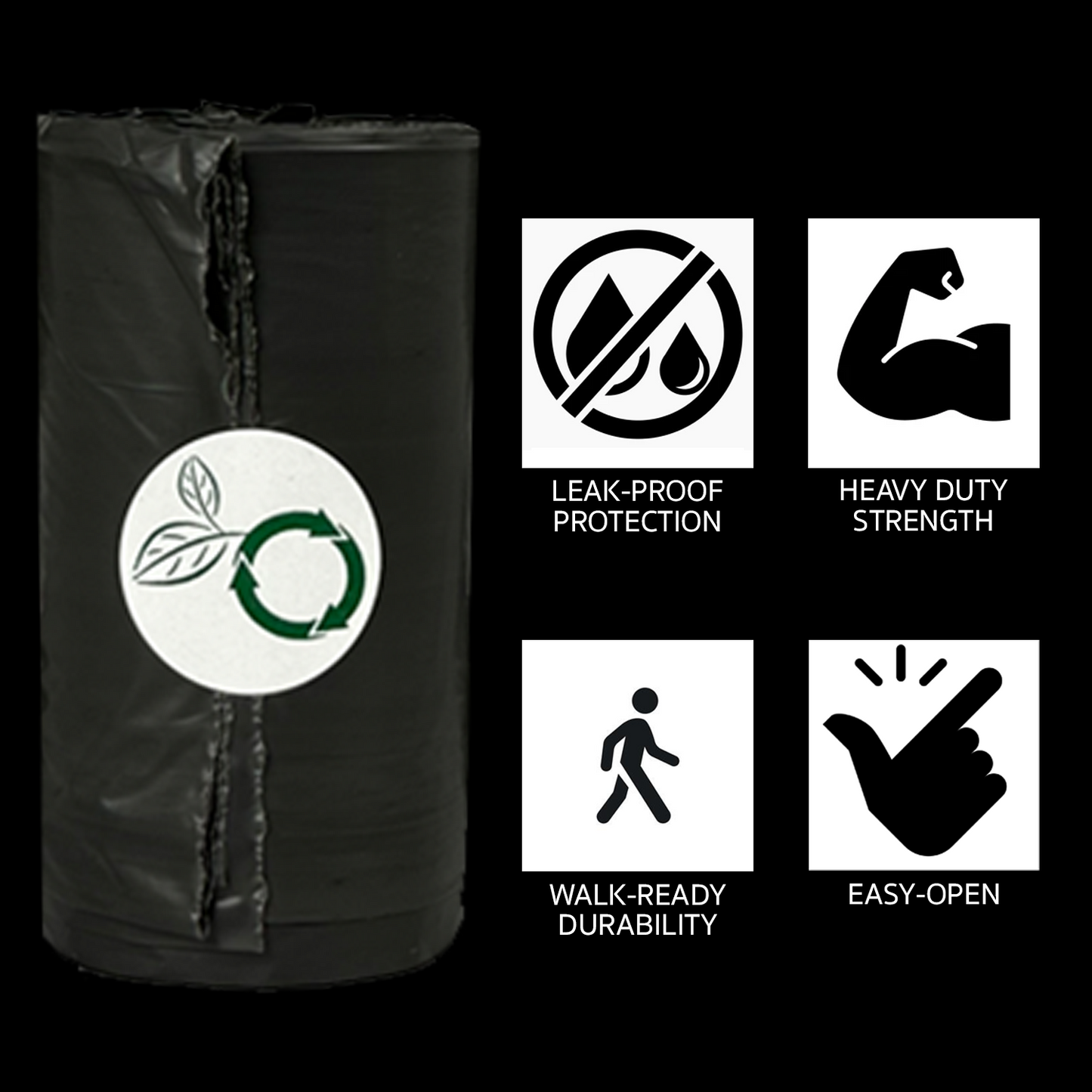 beyondGREEN Dog Waste Bags – Folded Rolls – Made in USA, Leak-Resistant, Extra-Strong Dog Waste Bags beyondGREEN biotech™