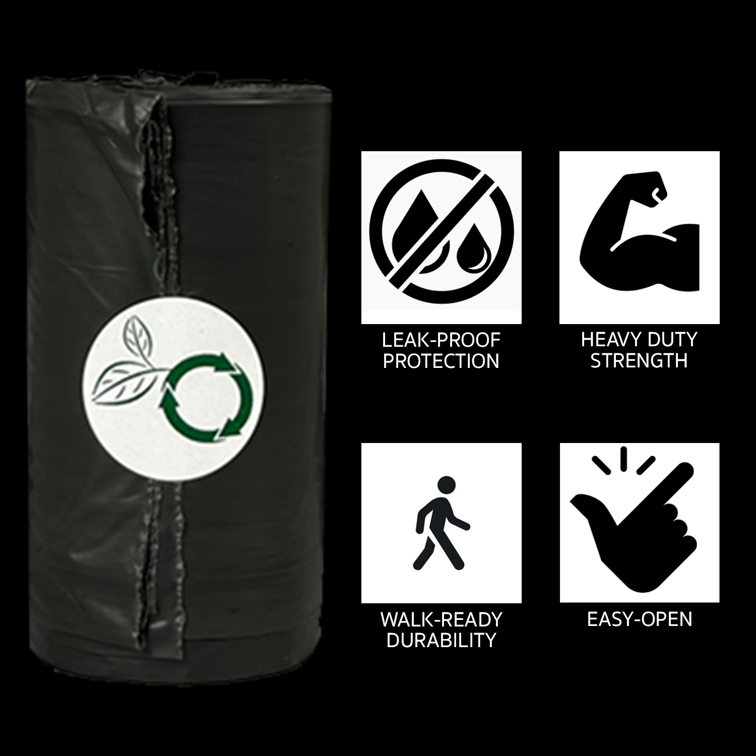 beyondGREEN Dog Waste Bags – Folded Rolls – Made in USA, Leak-Resistant, Extra-Strong Dog Waste Bags beyondGREEN biotech™