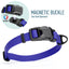 Biothane Waterproof Dog Collar with Magnetic Quick Release Buckle W 3 4" x L 12-19" Blueberry Royal Dog Collars Dogline