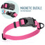 Biothane Waterproof Dog Collar with Magnetic Quick Release Buckle W 3 4" x L 12-19" Passionfruit Pink Dog Collars Dogline