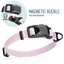 Biothane Waterproof Dog Collar with Magnetic Quick Release Buckle W 3 4" x L 12-19" Pastel Purple Dog Collars Dogline