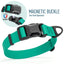 Biothane Waterproof Dog Collar with Magnetic Quick Release Buckle W 1" x L 15-25" Teal Dog Collars Dogline