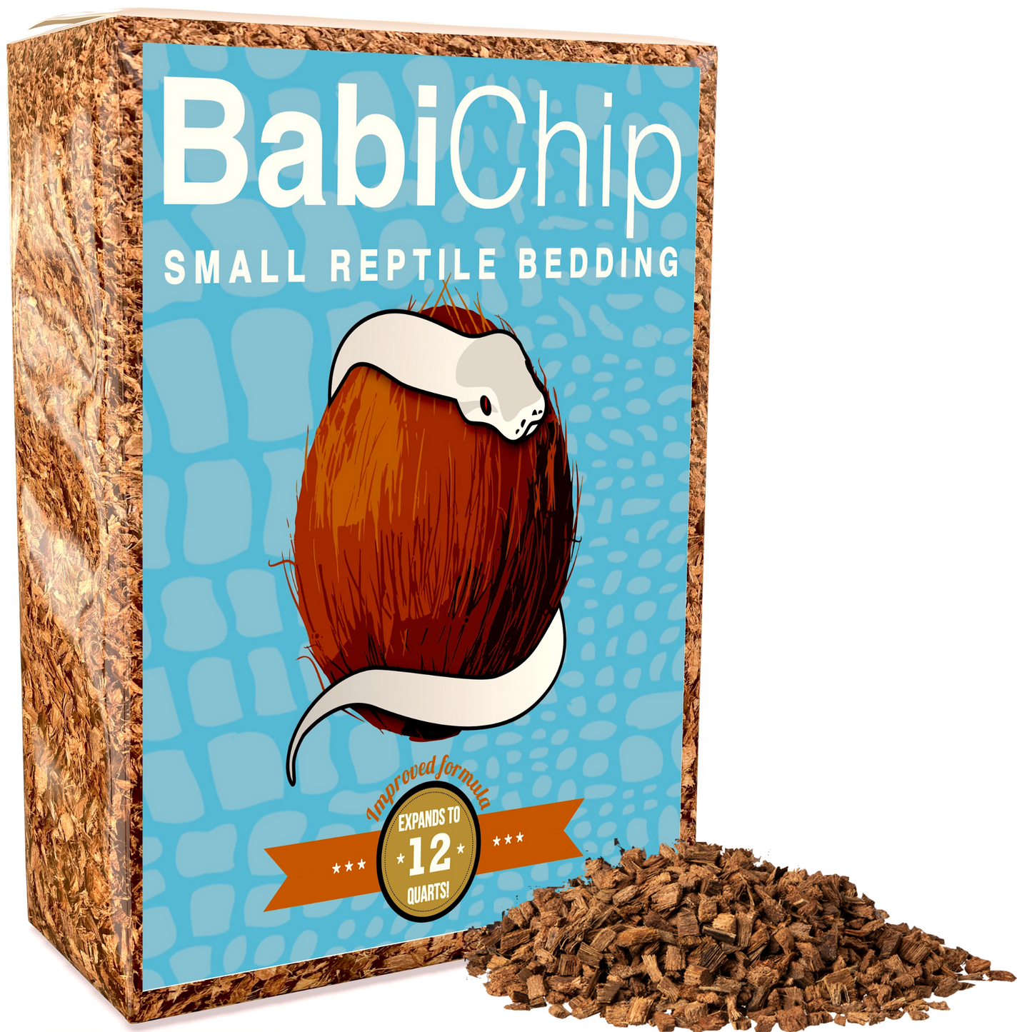 BabiChip Premium Small Sized Coconut Chips; Ready to Use 12 Quart Substrate ReptiChip LLC