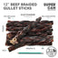12" Beef Braided Gullet Sticks (4-Pack) Esophagus Sticks SuperCan Bully Sticks