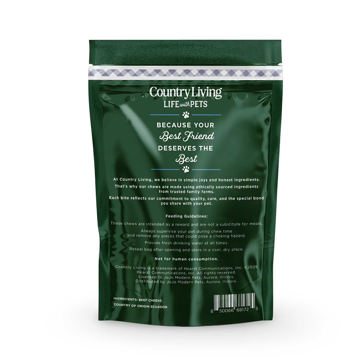 Country Living 4” x 4” Beef Cheek Chip Dog Treats – Chicken Flavor – 5 Count Bag – All-Natural, High-Protein, Long-Lasting Dog Chews Dog Treats American Pet Supplies