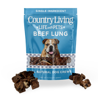 Country Living 4”-6” Beef Lung Slices Dog Treats – 8oz Bag – 100% Natural, Single-Ingredient, High-Protein, Grain-Free Dog Treats – Crunchy & Lightweight Dog Treats American Pet Supplies