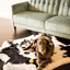PupRug® Animal Print Memory Foam Dog Bed - Black Faux Cowhide Dog Beds Paw.com