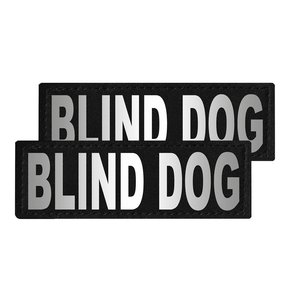 Removable Reflective Patches (Set of 2) "BLIND DOG" Dog Patches Dogline