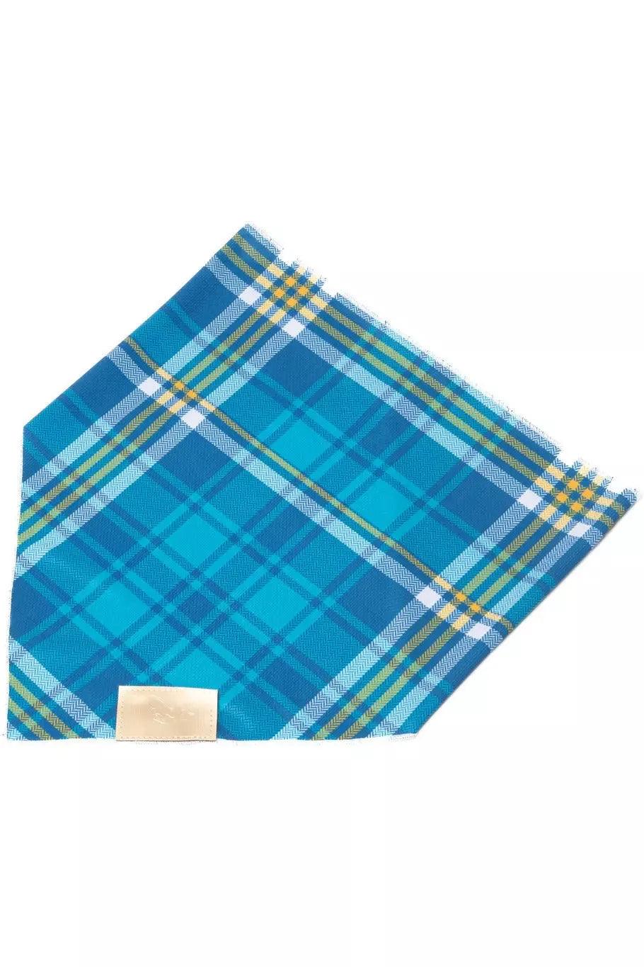 Blue Spruce Plaid Dog Bandana XL - 35in x 17in Dog Bandana Aria the Fox