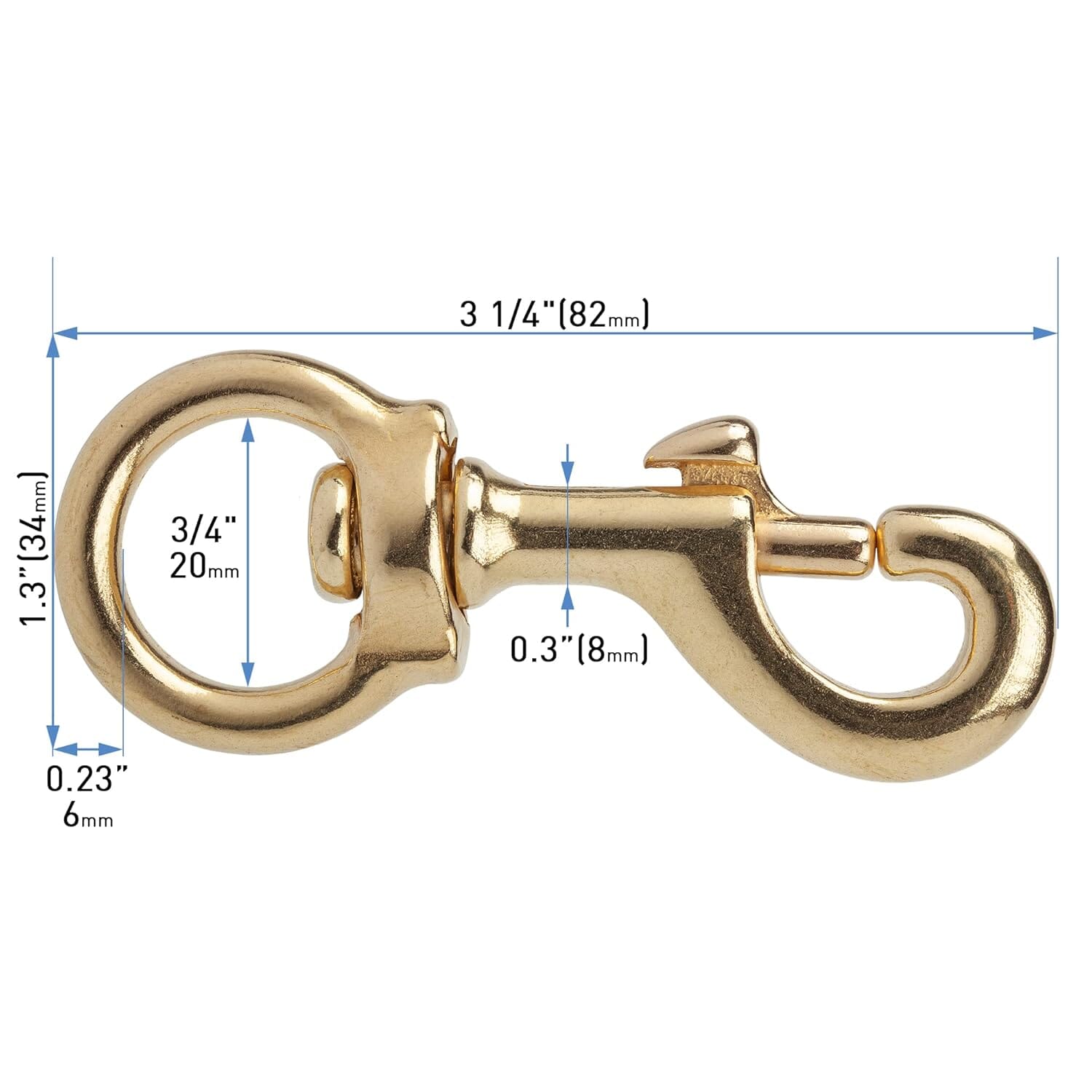 Solid Brass Swivel Snap Hook Heavy Duty Clip Dogline