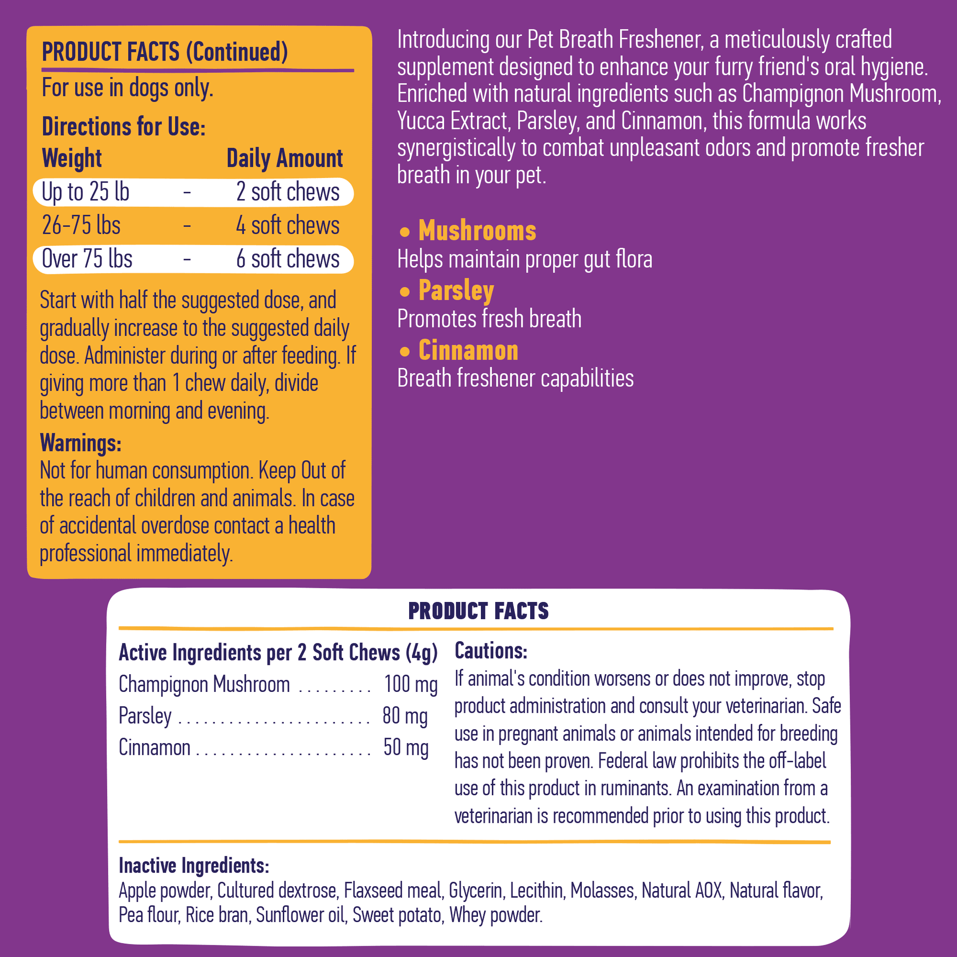 Breath Aid With Cinnamon For Dogs 9oz Jar (120 count) Dog Soft Chews Dogline