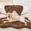 PupRug by Paw.com® Faux Fur Orthopedic Dog Bed - Curve Brown Dog Beds Paw