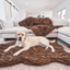 PupRug by Paw.com® Faux Fur Orthopedic Dog Bed - Curve Brown Dog Beds Paw