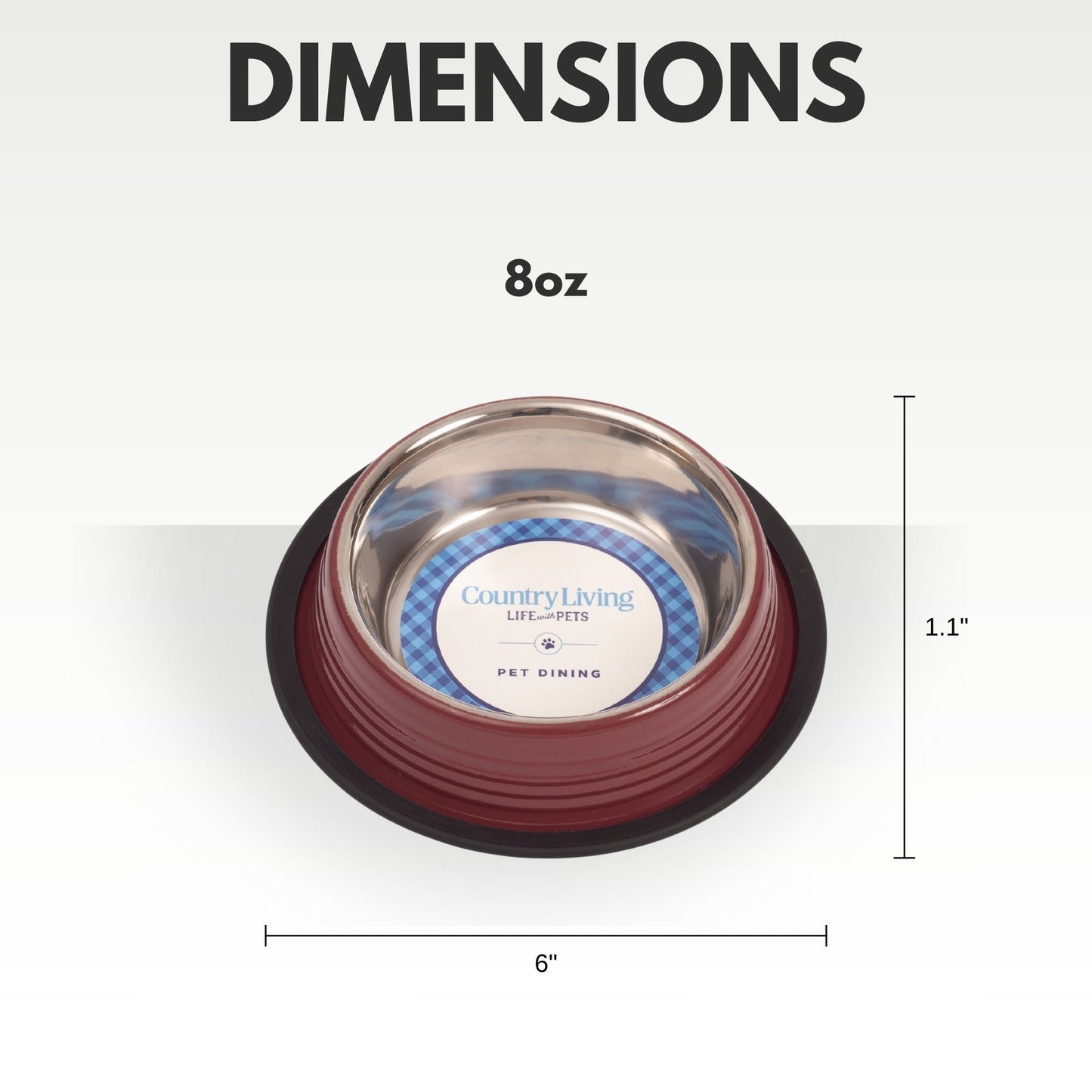 Country Living Set of 2 Ribbed Non-Slip Pet Bowls – Merlot Red Ribbed Bowls American Pet Supplies