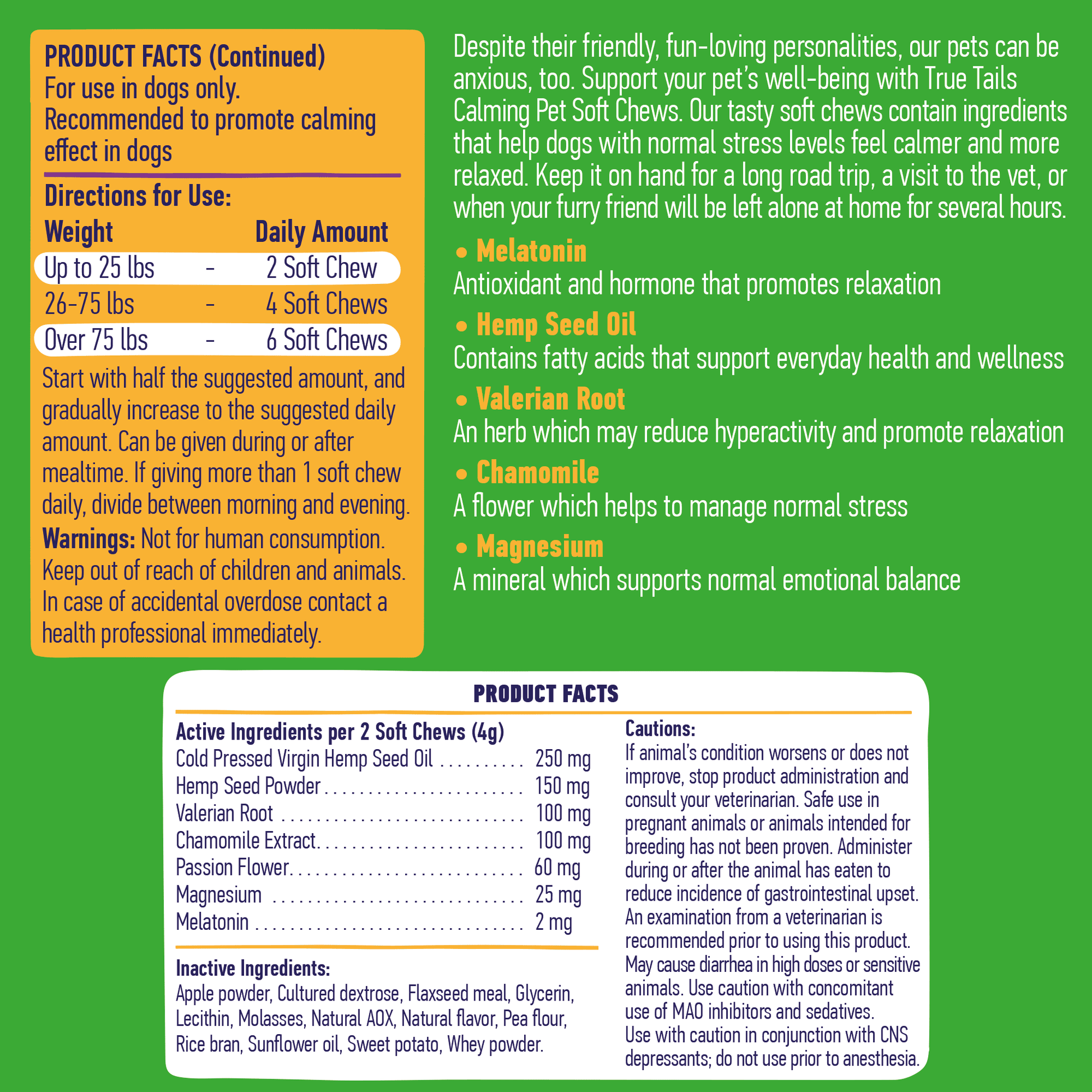 Calming Support With Hemp For Dogs 9oz Jar (120 Count) Dog Soft Chews Dogline