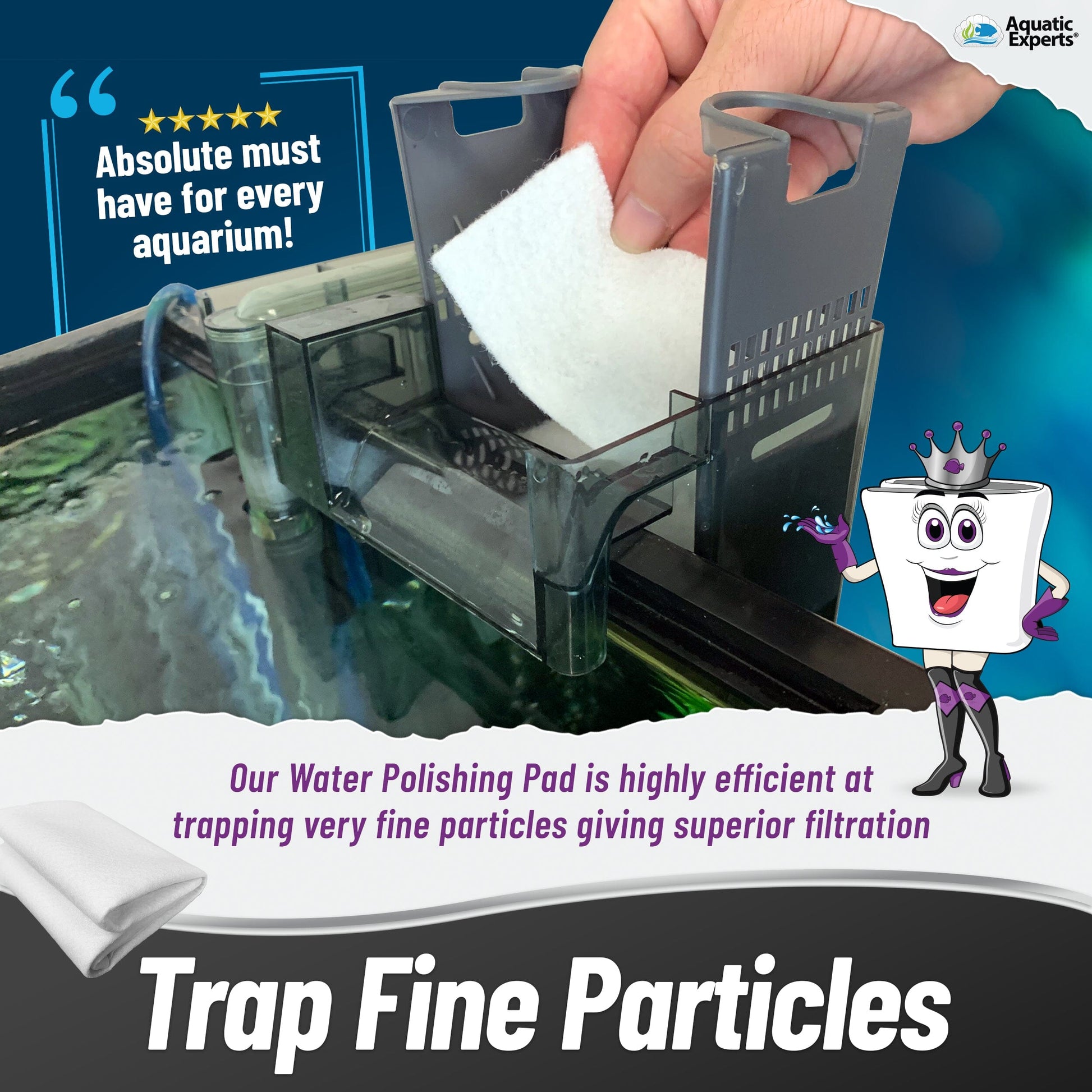 Aquarium Bundle - Carbon Pad Bundle - Carbon Pad Filter 10.5" x 36" & Water Polishing Pad 24" x 36" 100 Micron - 1 pack Bundles Aquatic Experts