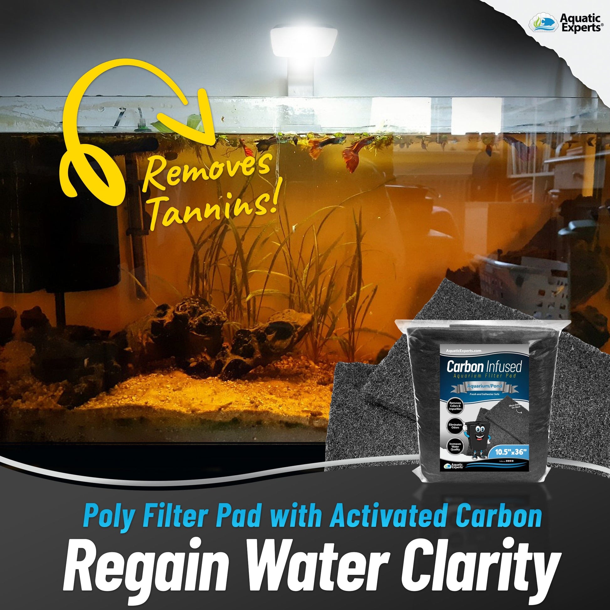 Pond Bundle - Carbon Filter 18"x72" + White Fine 18"x72" + Black Coarse 18"x72" Bundle Filter Pad Aquatic Experts