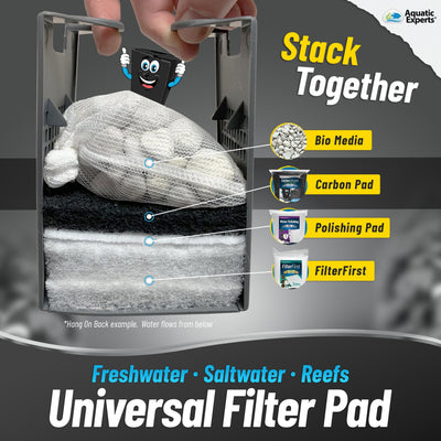 Aquatic Experts Aquarium Carbon Filter Pad - Premium Activated Carbon Filter Pads for Crystal Clear Aquariums Filter Pad Aquatic Experts