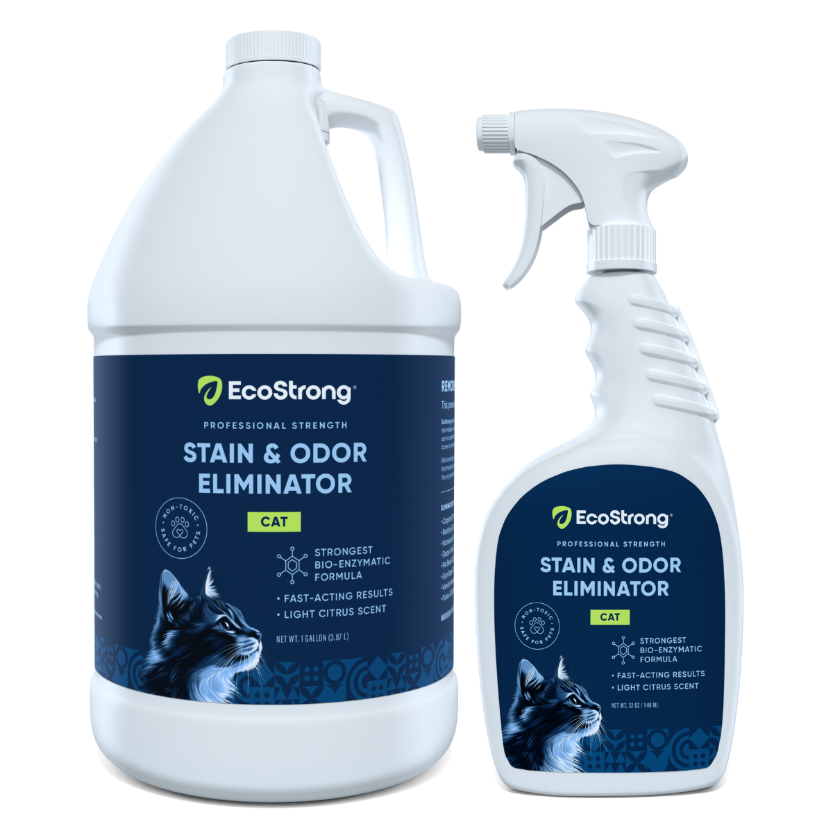 Cat Stain and Odor Eliminator 32 oz Sprayer Bottle and 1 Gallon Refill Pet & Animal > Cat Stain & Odor EcoStrong