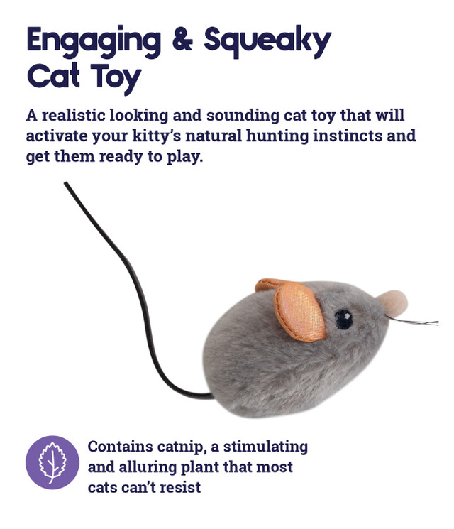 Catstages Squeak Squeak Mouse Grey