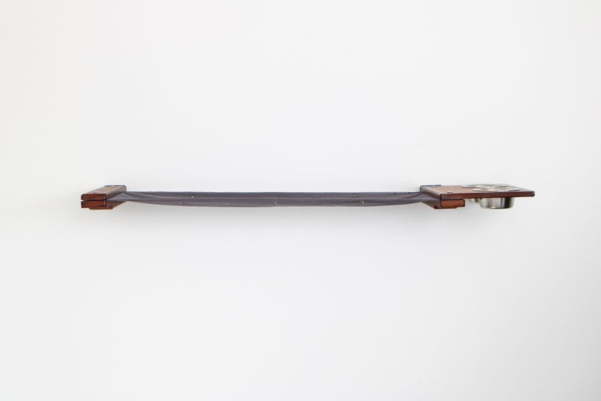 Dog Proof Cat Feeder - Wall-Mounted - Raised Standard English Chestnut Bamboo Charcoal Gray Canvas 32" Cat Hammock Catastrophic Creations