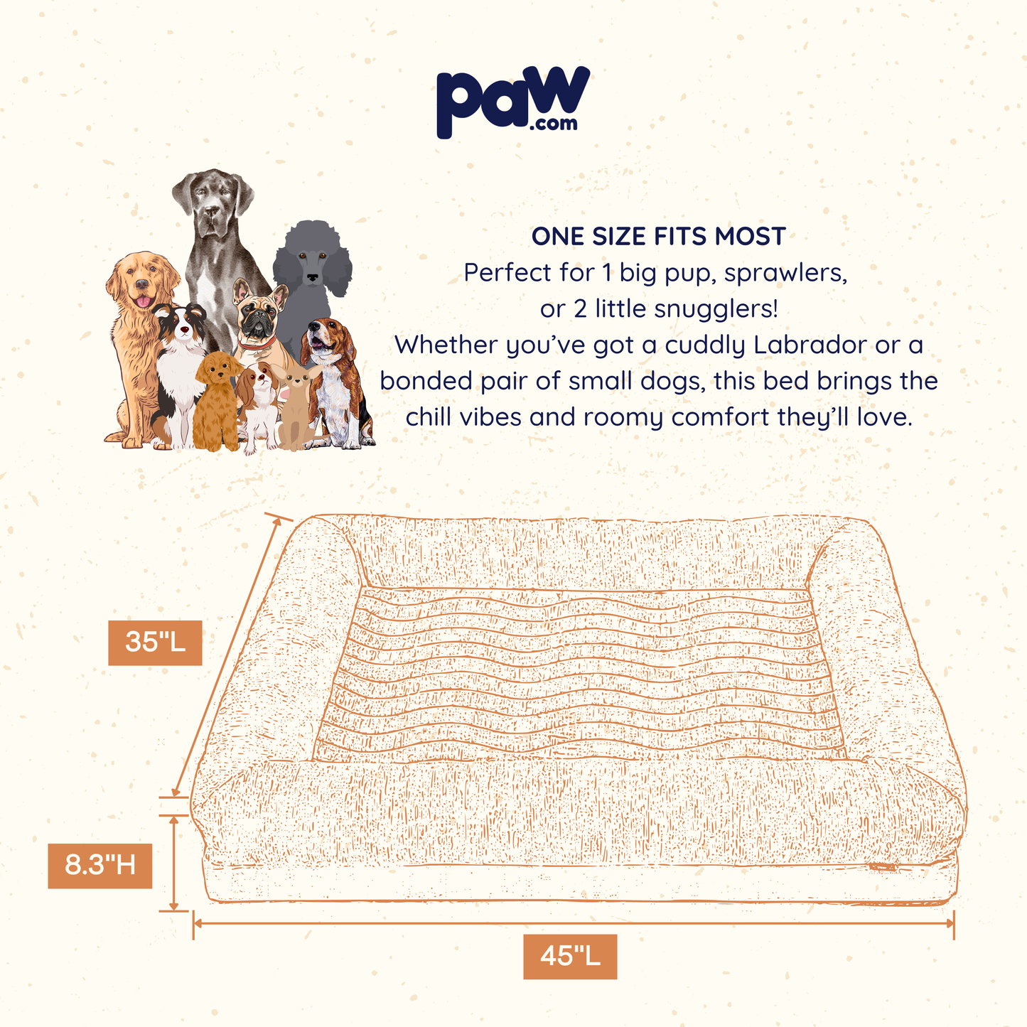PupChill™ Cooling 4-Bolster Dog Bed - Arctic Sand Dog Beds Paw.com