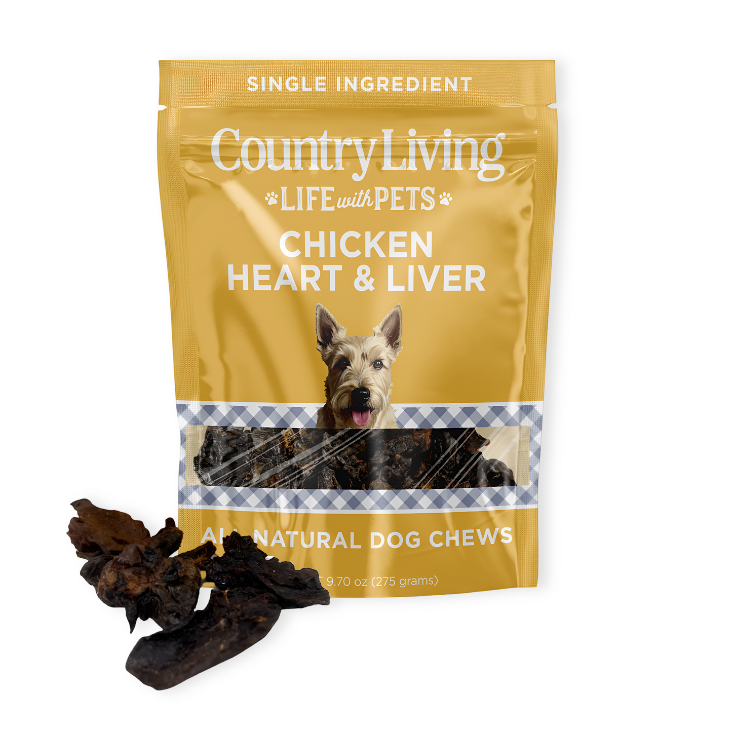 Country Living Dehydrated Chicken Hearts & Livers Dog Treats – 9oz Bag – 100% Natural, High-Protein, Single-Ingredient – Grain-Free, Healthy Training & Reward Treats – No Preservatives or Additives Dog Treats American Pet Supplies
