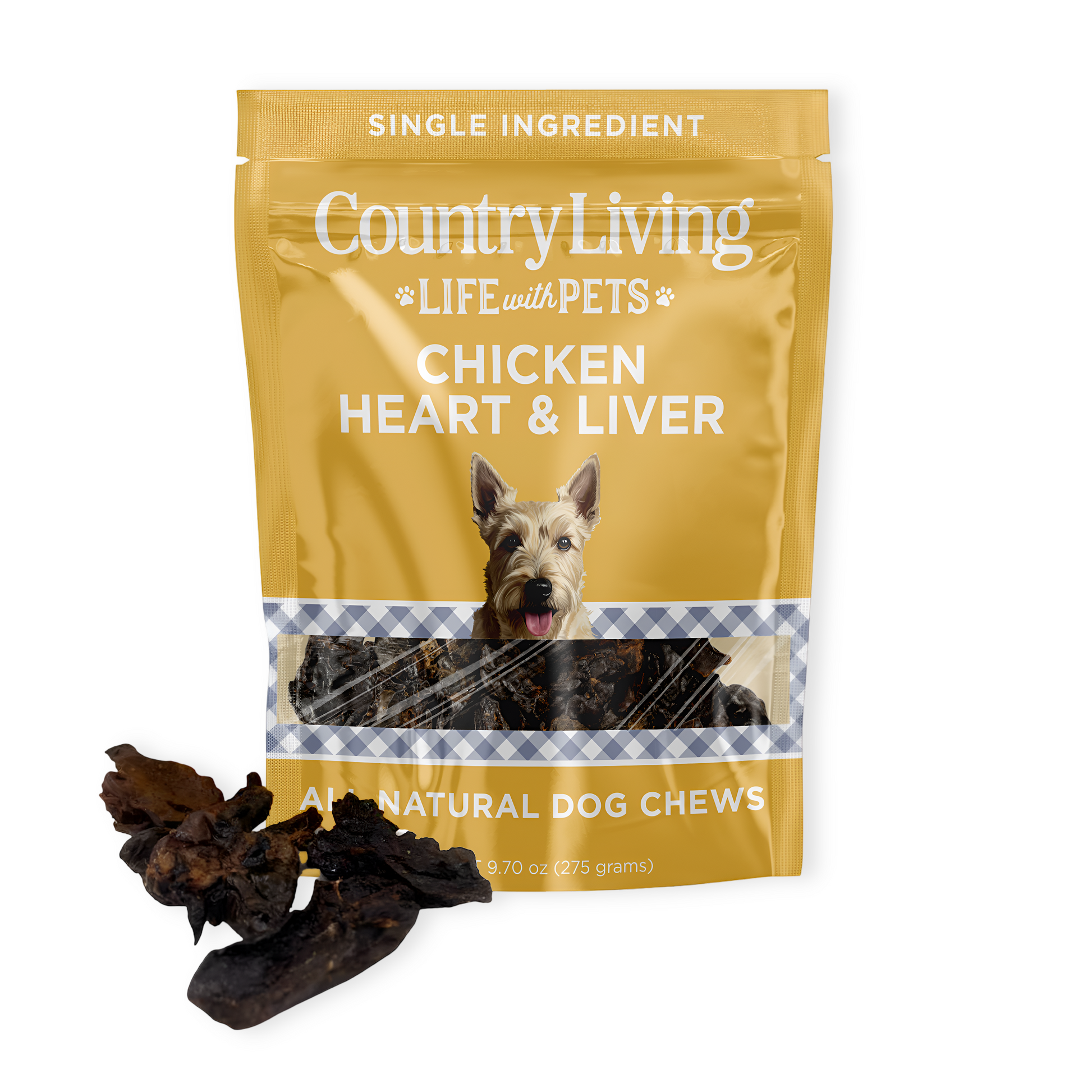 Country Living Dehydrated Chicken Hearts & Livers Dog Treats – 9oz Bag – 100% Natural, High-Protein, Single-Ingredient – Grain-Free, Healthy Training & Reward Treats – No Preservatives or Additives Dog Treats American Pet Supplies
