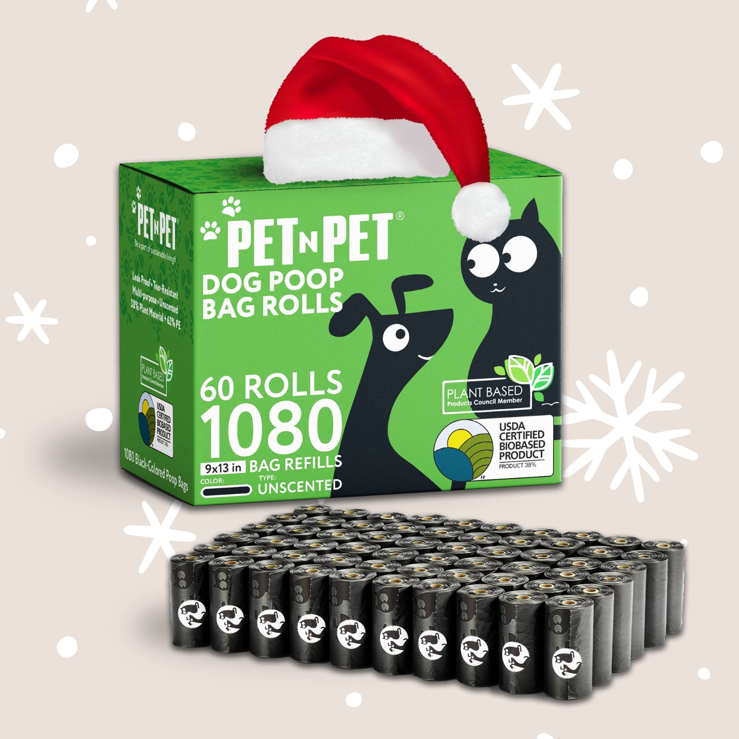 41% Plant-based Poop Bags Black Poop Bags Poop bags Pet N Pet ®