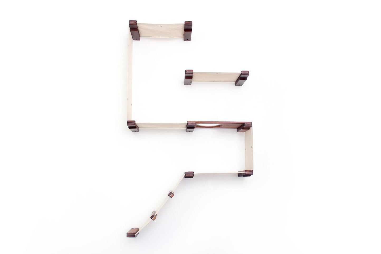 The Deluxe Cat Fort - Modern Cat Condo English Chestnut Bamboo Natural Canvas None Cat Condo Catastrophic Creations