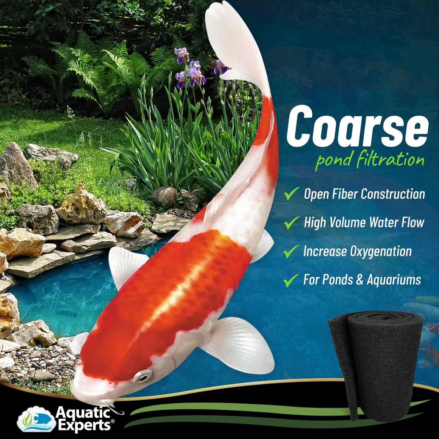 Pond Bundle -Carbon Filter 18"x 36" + BioBall 300 count with Mesh Bag + Cream Pond 18"x36" Bundle Bundles Aquatic Experts